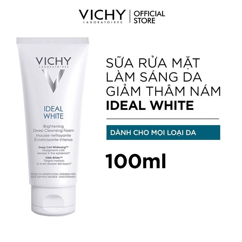 Sữa Rửa Mặt Vichy Ideal White Brightening Deep Whitening Cleansing Foam (100ml) CTY