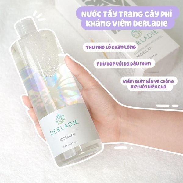 Nước Tẩy Trang Làm Sạch Sâu Cho Da Mụn Derladie Cleansing Water Witch Hazel 1000ml