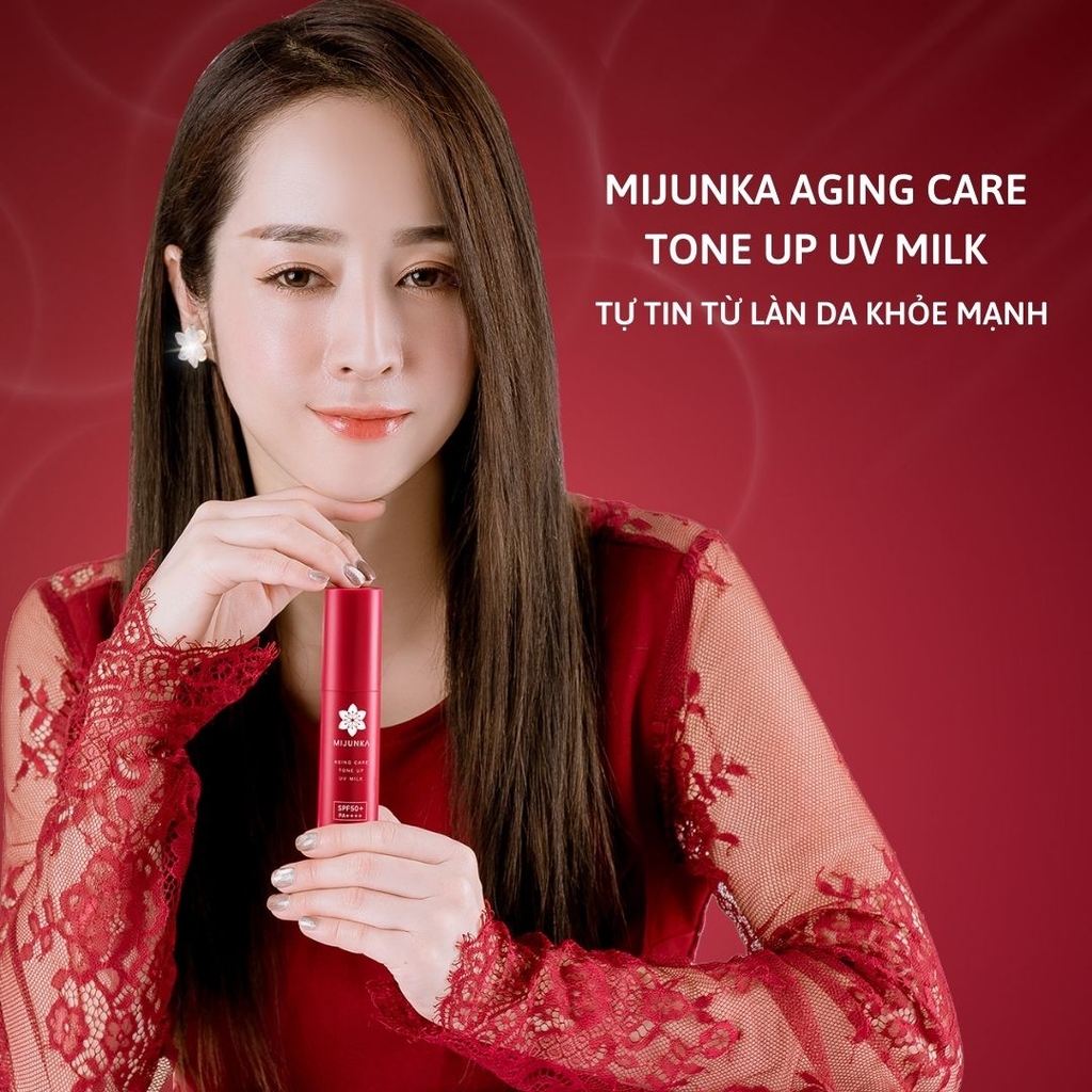 Kem Chống Nắng Mijunka Aging Care Toneup UV Milk SPF50+/PA++++ 30ml