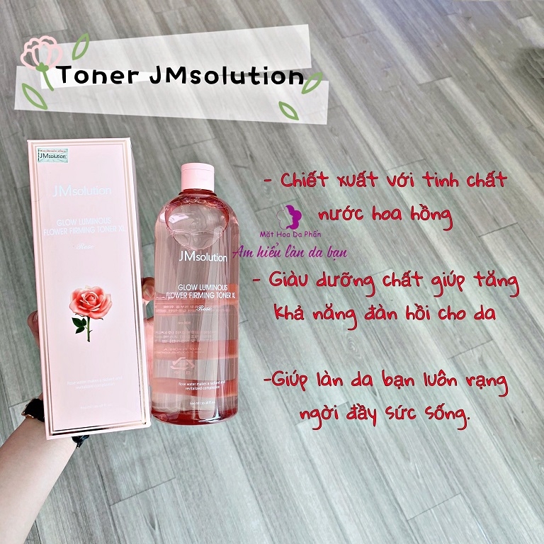 Nước Cân Bằng JMsolution Glow Luminous Flower Firming Toner XL 600ml #Rose