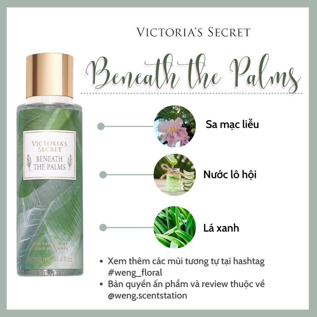 Xịt Thơm Cơ Thể Body Mist Victoria's Secret -  Beneath The Palms 250ml