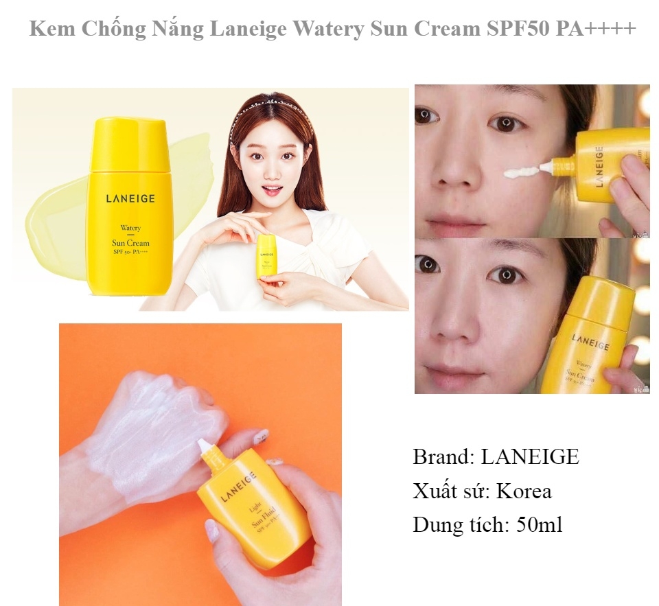 Kem Chống Nắng Dưỡng Ẩm Laneige Watery Sun Cream SPF50+ PA++++ 50ml