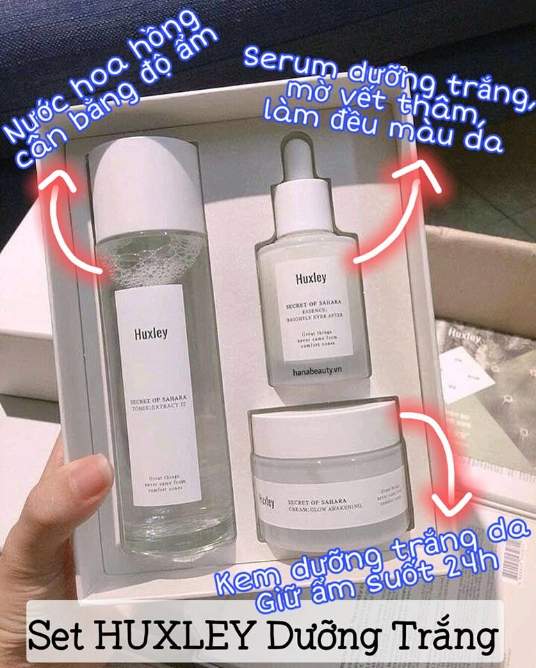 Set Huxley Dưỡng Trắng 3 món