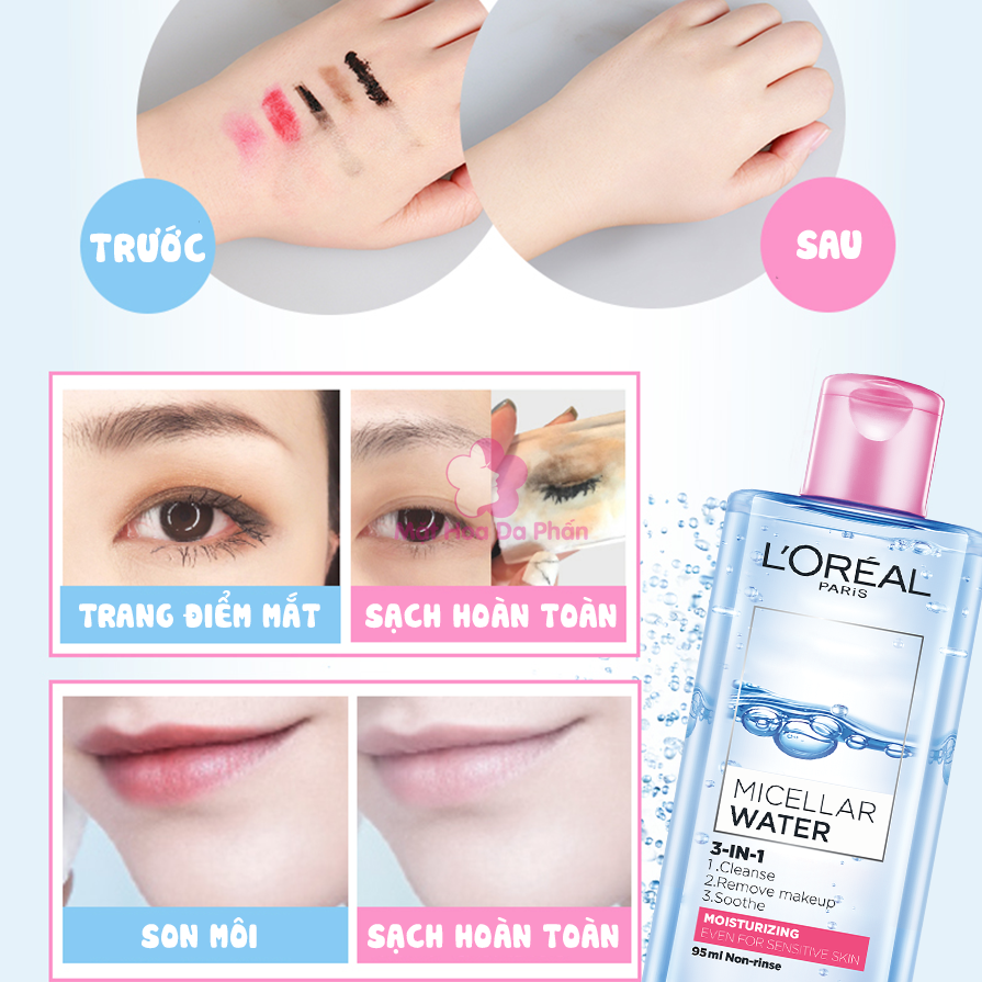 Tẩy Trang L'Oreal Micellar Water #Moisturizing (Hồng) 400ML