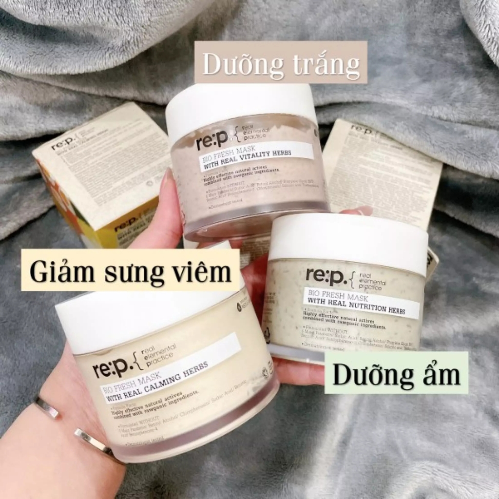 Mặt Nạ Đất Sét Hoa Hồng Dưỡng Trắng Se Khít Lỗ Chân Lông Re:p Bio Fresh Mask With Real Vitality Herbs 130g