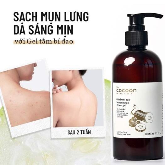 Gel Tắm Bí Đao Cocoon  Winter Melon Shower Gel Làm Giảm Mụn Lưng 310ml