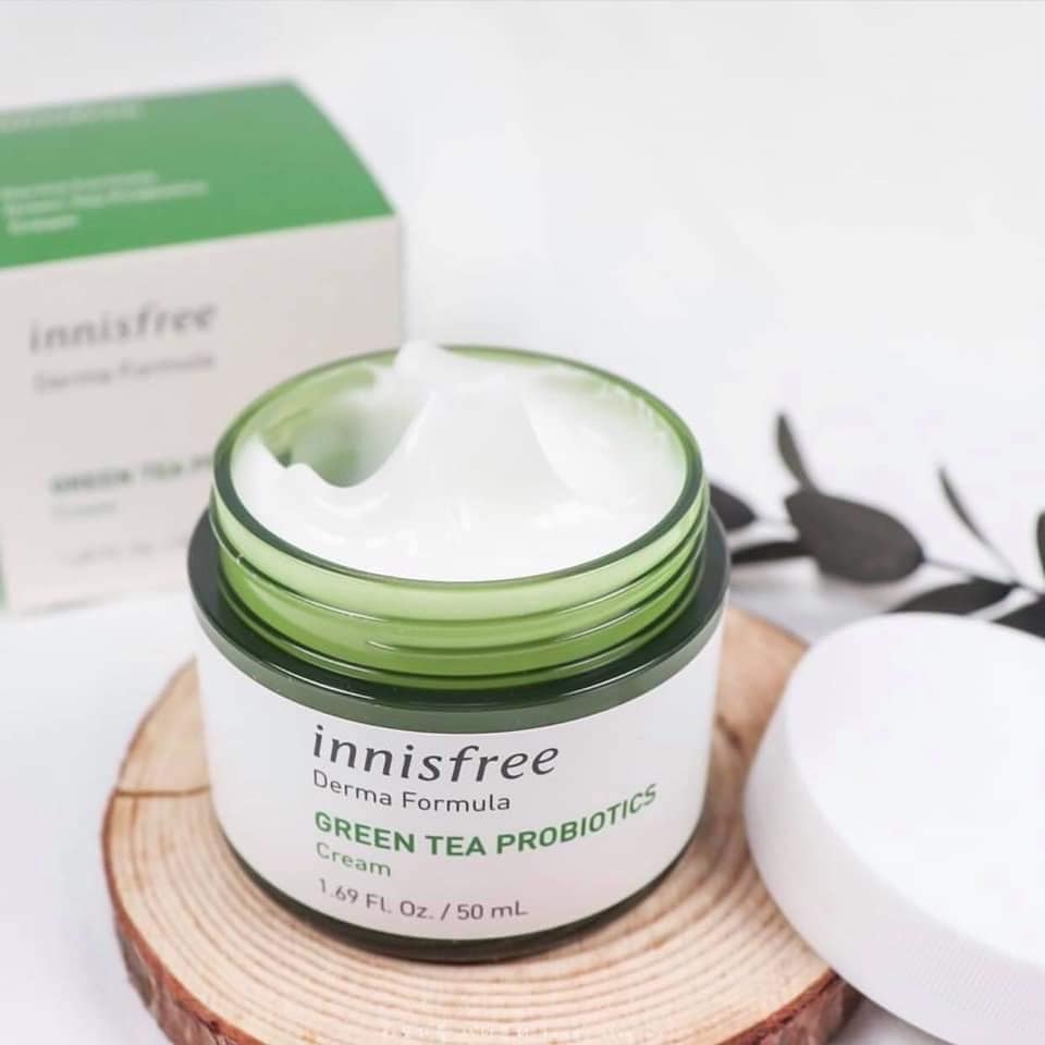 Kem Dưỡng Phục Hồi Da Innisfree Derma Formula Green Tea Probiotics Cream 50ml