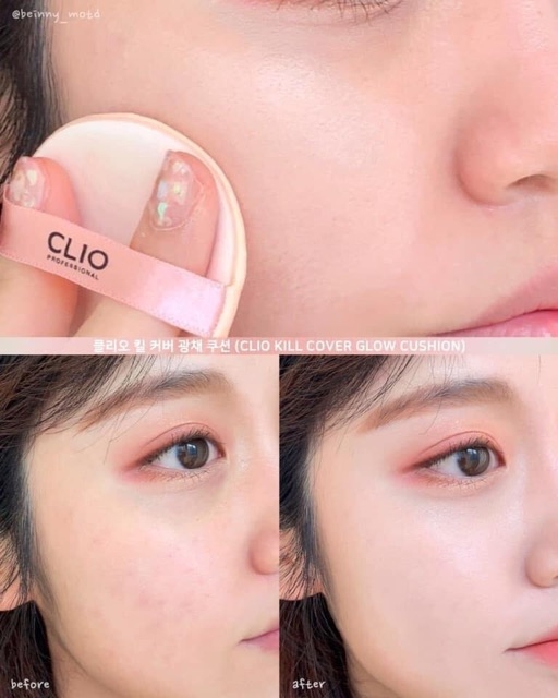 Phấn Nước Clio Kill Cover Glow Fitting Cushion Set (+Refill) SPF 50+ PA++++ #3 BY Linen