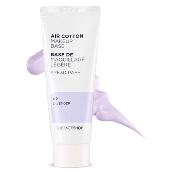 Kem Lót Hiệu Chỉnh Màu Da The Face Shop Air Cotton Makeup Base #02 Lavender 35ml