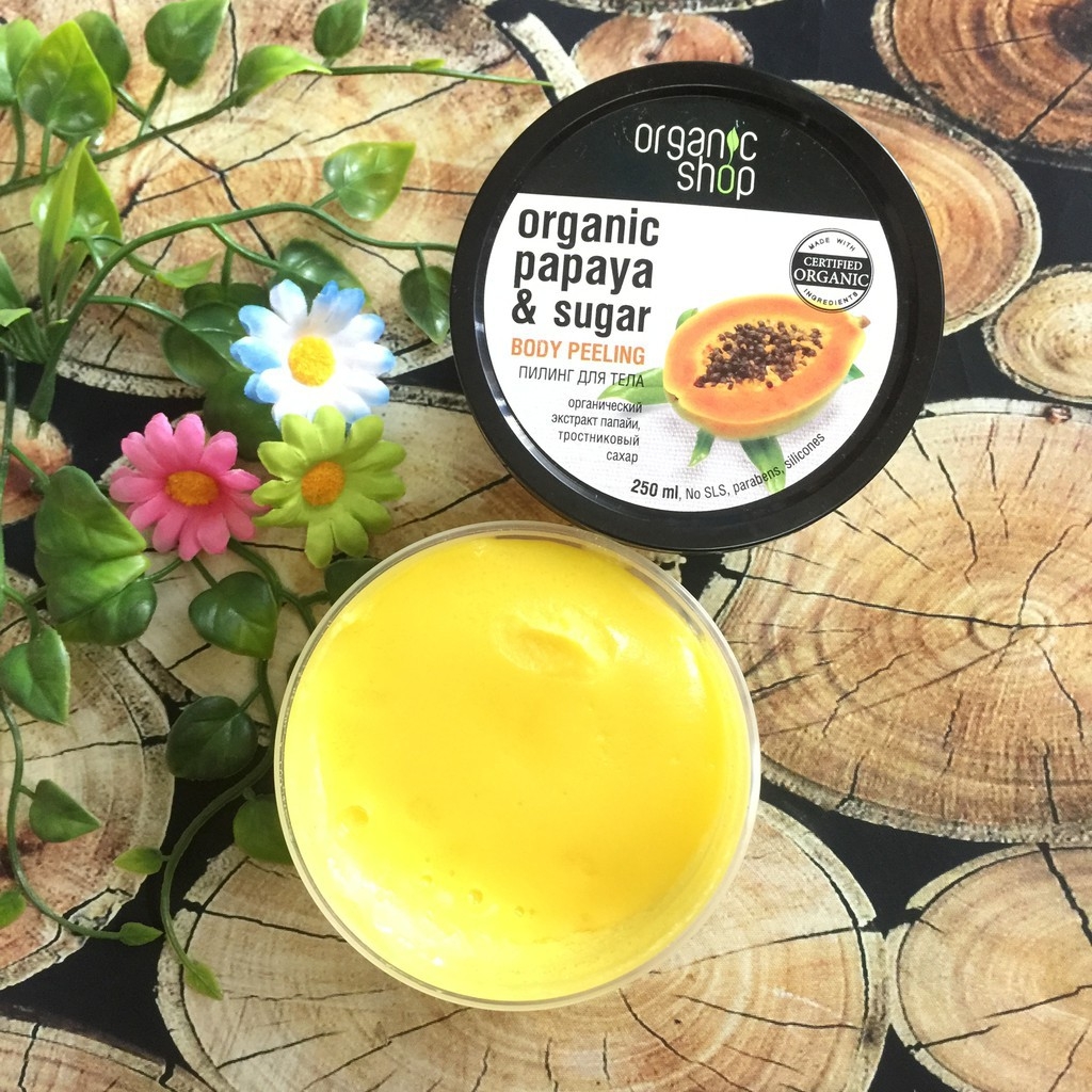 Tẩy Da Chết Toàn Thân Organic Shop Papaya& Sugar Body Scrub 250ml