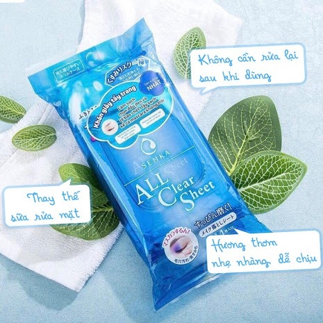 Khăn Giấy Tẩy Trang Senka All Clear Sheet 10 miếng