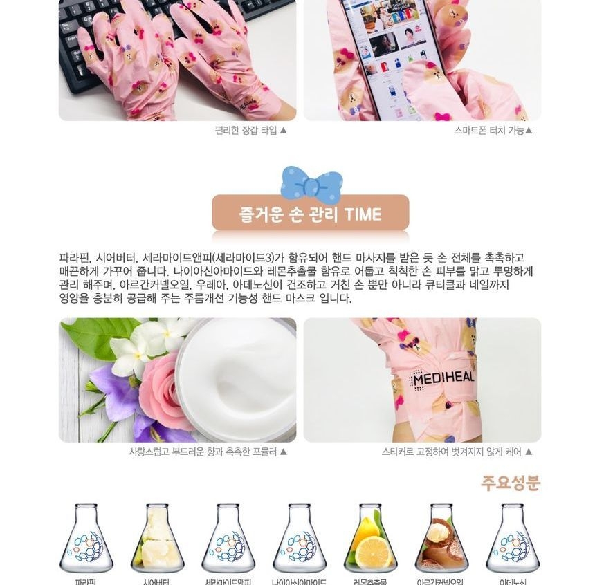 Mặt Nạ Dưỡng Ẩm Chăm Sóc Da Tay Mediheal Line Friends Theraffin Hand Mask 7ml