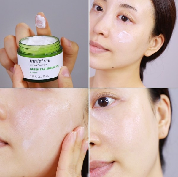 Kem Dưỡng Phục Hồi Da Innisfree Derma Formula Green Tea Probiotics Cream 50ml