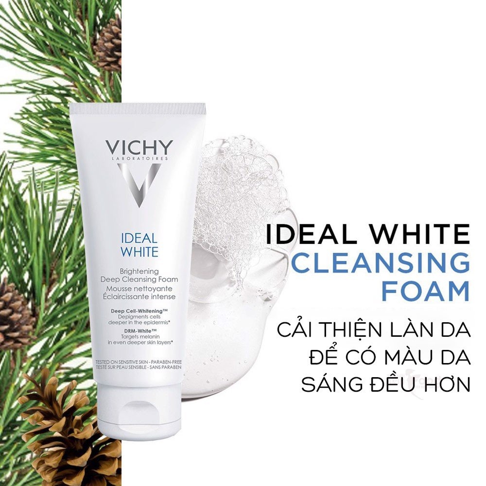 Sữa Rửa Mặt Vichy Ideal White Brightening Deep Whitening Cleansing Foam (100ml) CTY