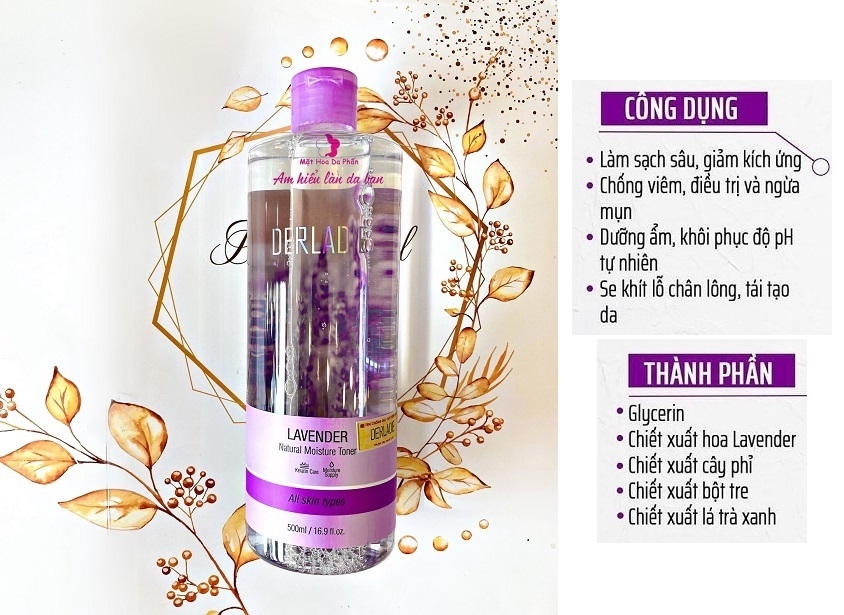 Nước Hoa Hồng Dưỡng Ẩm Derladie Lavender Natural Moisture Toner 500ml