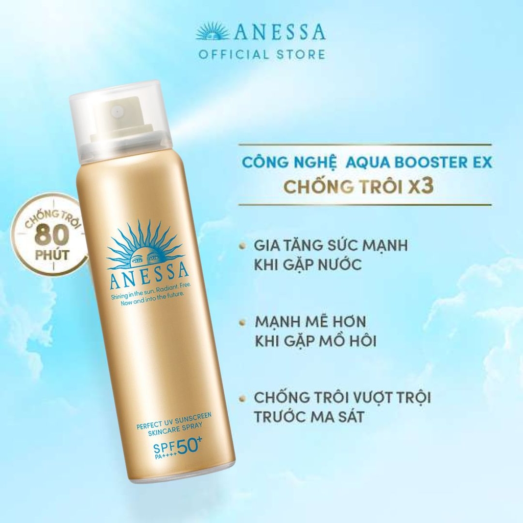 [Mẫu Mới] Xịt Chống Nắng Bảo Vệ Da Hoàn Hảo Anessa Perfect UV Sunscreen Skincare Spray SPF50+/PA++++ 60g