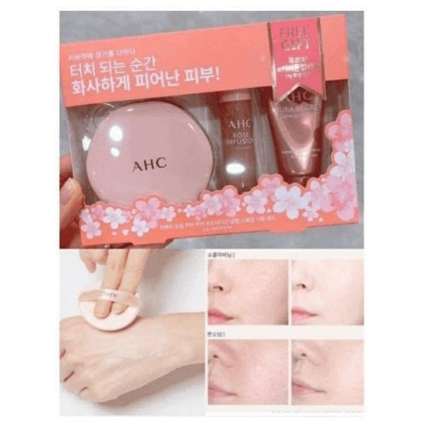 Set Trang Điểm A.H.C Perfect Dual Cover Cushion Foundation Glam Special Gift Set ( Tặng Kèm Kem Dưỡng + Serum)
