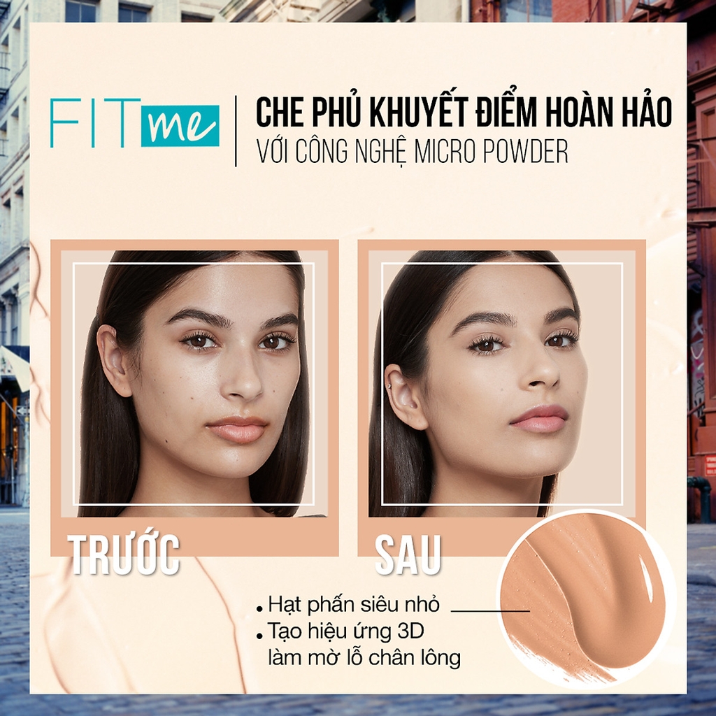 Kem Nền Mịn Nhẹ Kiềm Dầu Chống Nắng Fit Me Maybelline Matte Poreless Foundation 30ml #115