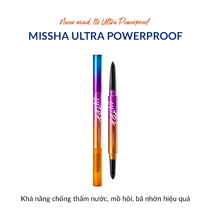 Kẻ Mắt Missha Ultra Powerproof Pencil Eyeliner #Black