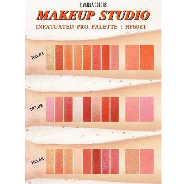 Set Phấn Mắt - Má Hồng Sivanna Colors Infatuated Pro Palette HF5021 #01