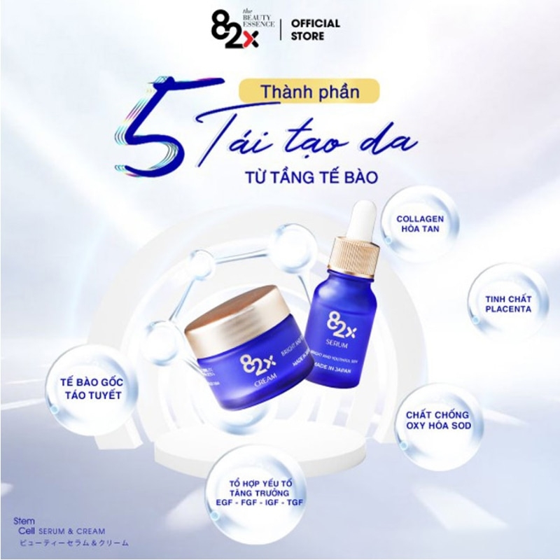 Bộ Đôi Tái Sinh Làn Da Thông Minh 82X AI Stem Cell Serum & Cream