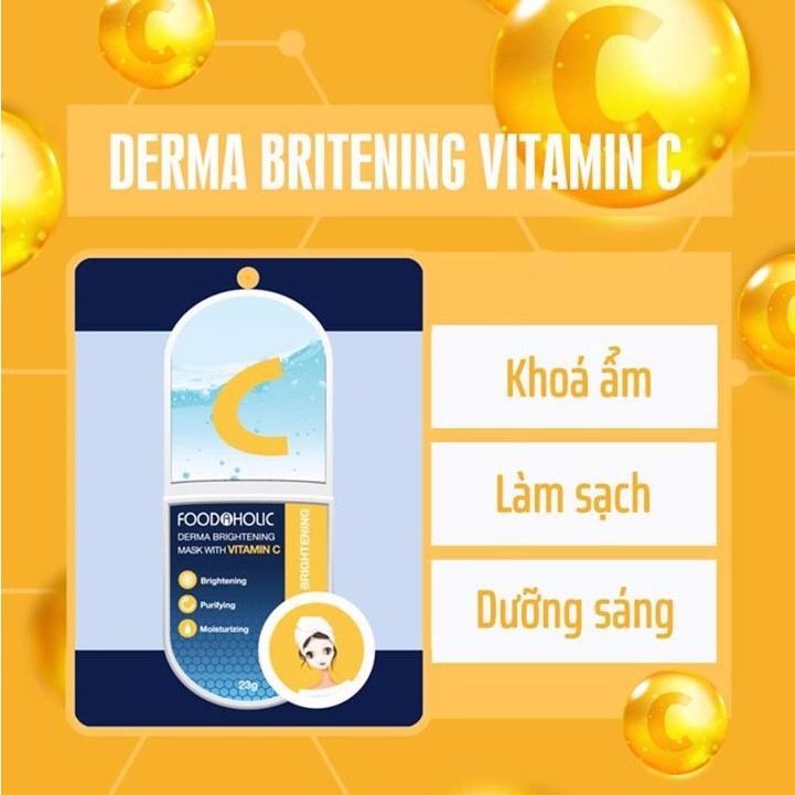 Mặt Nạ Foodaholic Derma Brightening Mask with Vitamin C