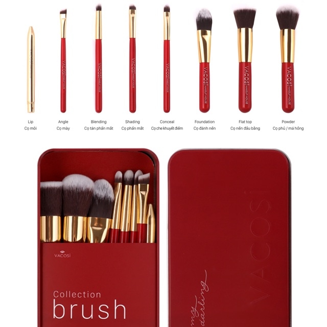 ACC Bộ Cọ Vacosi My Darling 8 Cây - Hộp Đỏ Lớn