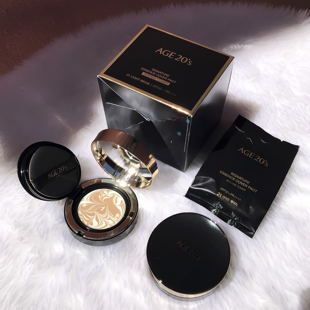 Phấn Nền Age 20's Signature Essence Cover Pact Intense Cover #21 (Đen)