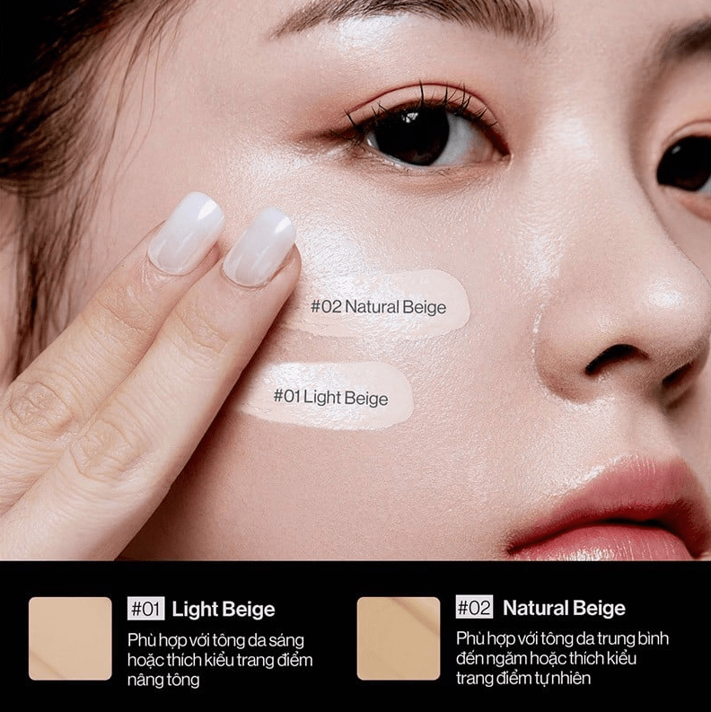 Phấn Nước Gilaa  GLAMRR Q Vegan Super Cover Cushion SPF50+/PA+++ tone 02