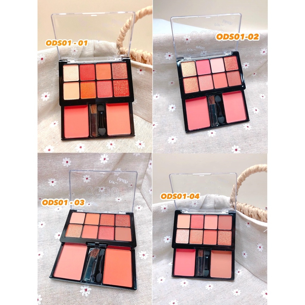 Bảng phấn mắt và má hồng 8 ô Odbo For Blush For Eyes ODS01-03 20g