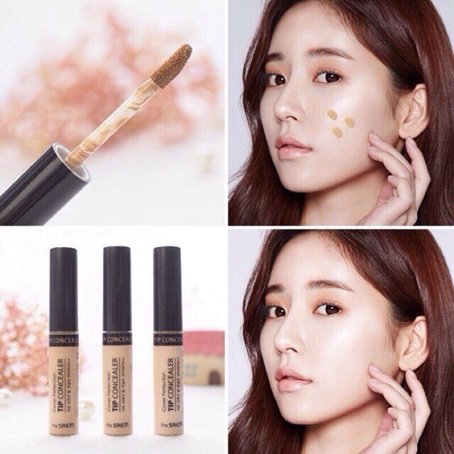 Che khuyết điểm The Saem Cover Perfection Tip Concealer  6.5g #1.5