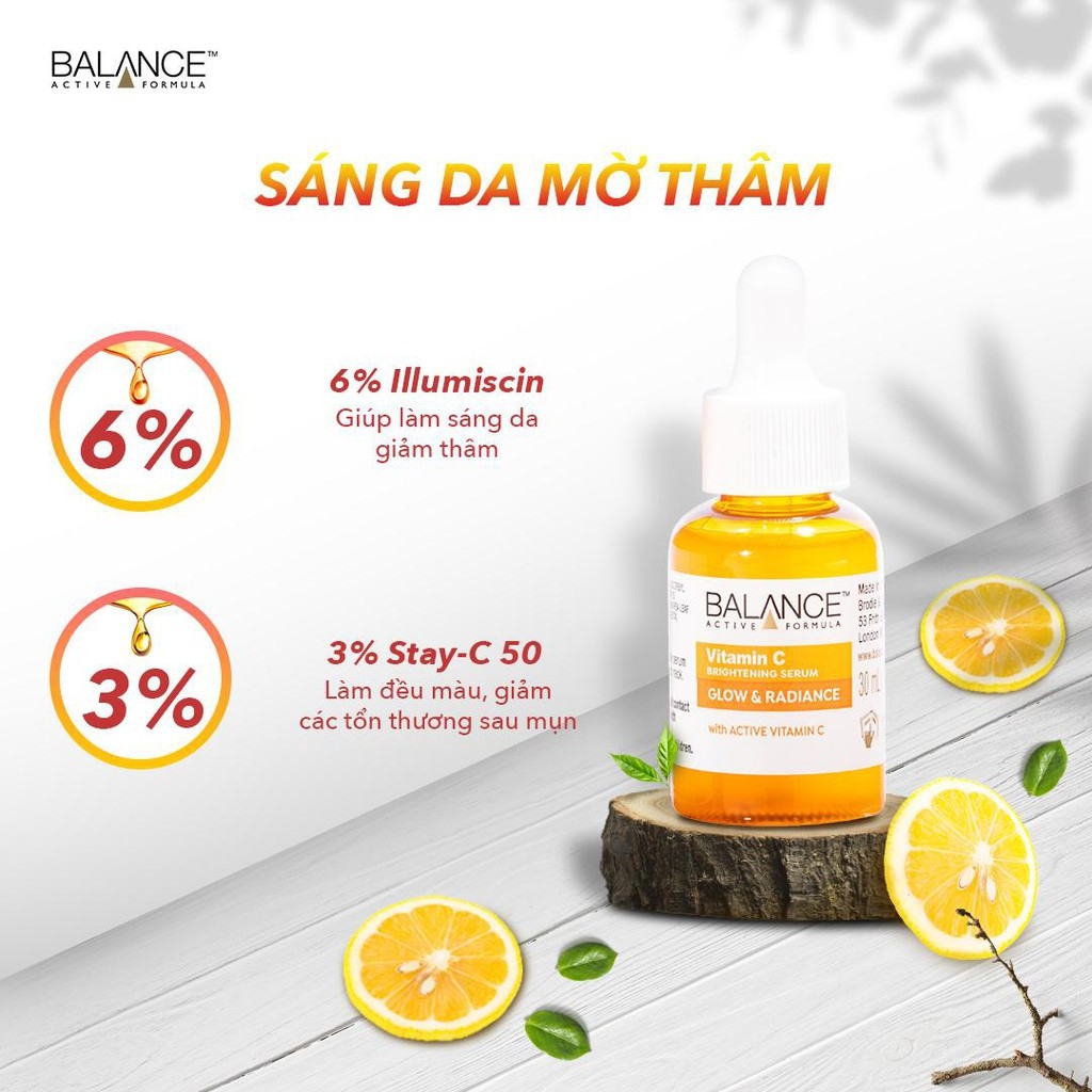 Tinh Chất Dưỡng Sáng Da, Mờ Thâm Balance Active Formula Vitamin C Brightening Serum 30ml