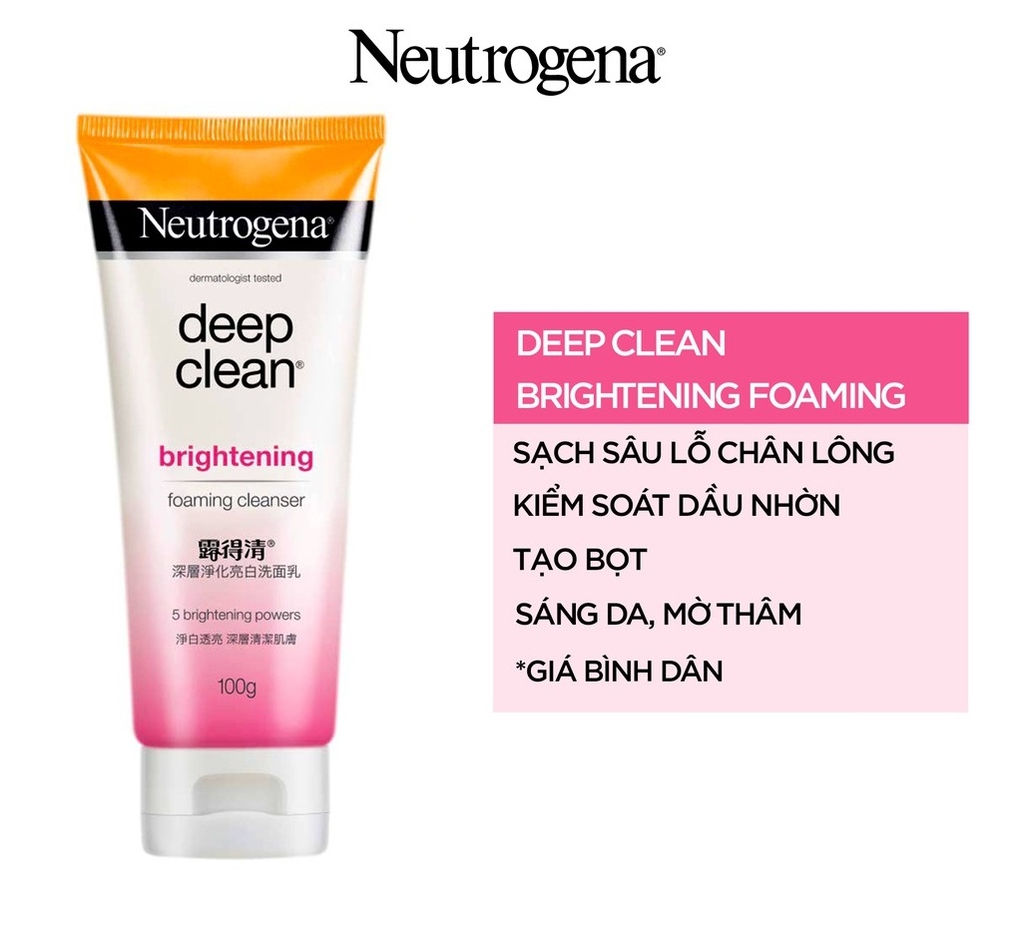 Sữa Rửa Mặt Neutrogena Deep Clean Brightening Foaming Cleanser 100g