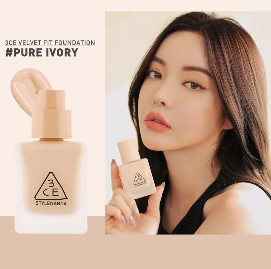 Kem Nền 3CE Velvet Fit Foundation #Pure Ivory