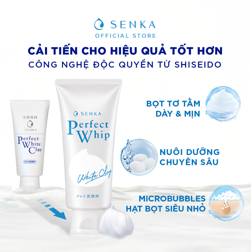 Sữa Rửa Mặt Senka Perfect White Clay [New] (120g)