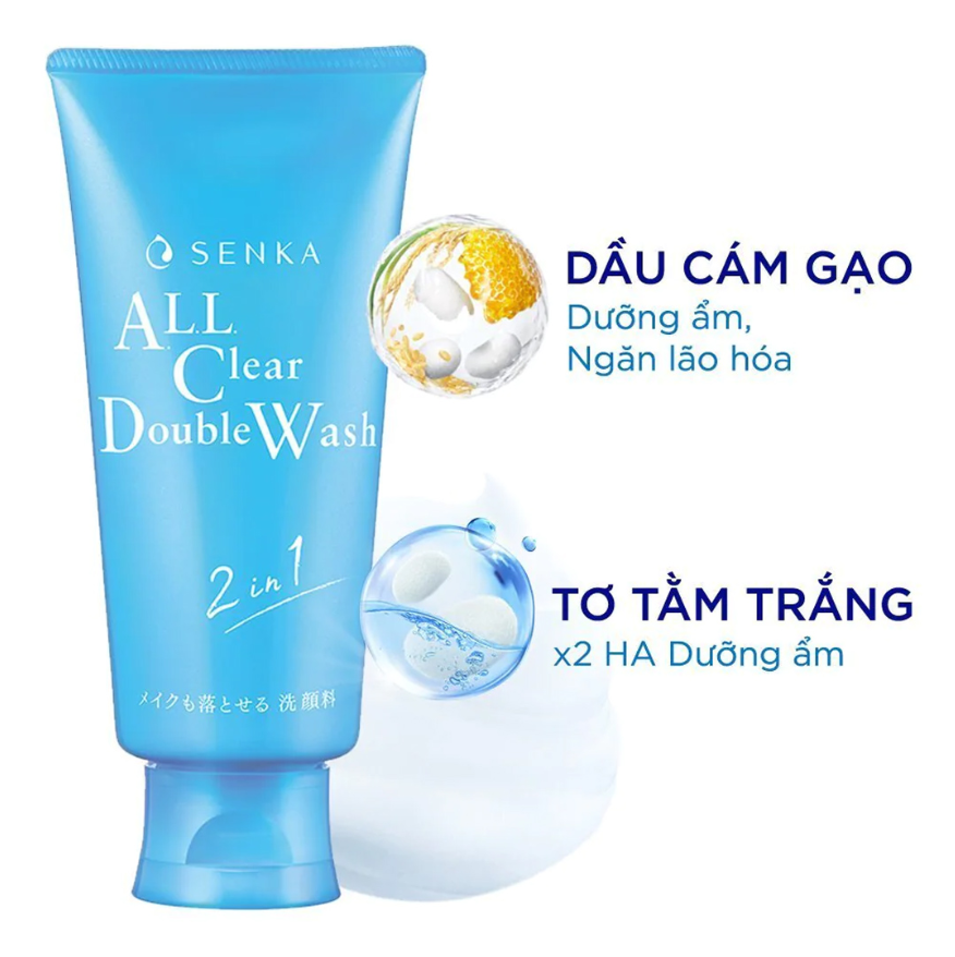 Sữa Rửa Mặt Tẩy Trang Senka All Clear Double W