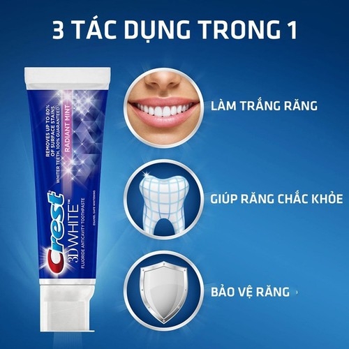 Kem Đánh Răng Crest 3D White Vivid Mint Ultra 150g