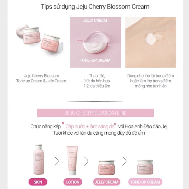Kem Dưỡng Innisfree Jeju Cherry Blossom Tone-up Cream SPF30 PA+ 50ml