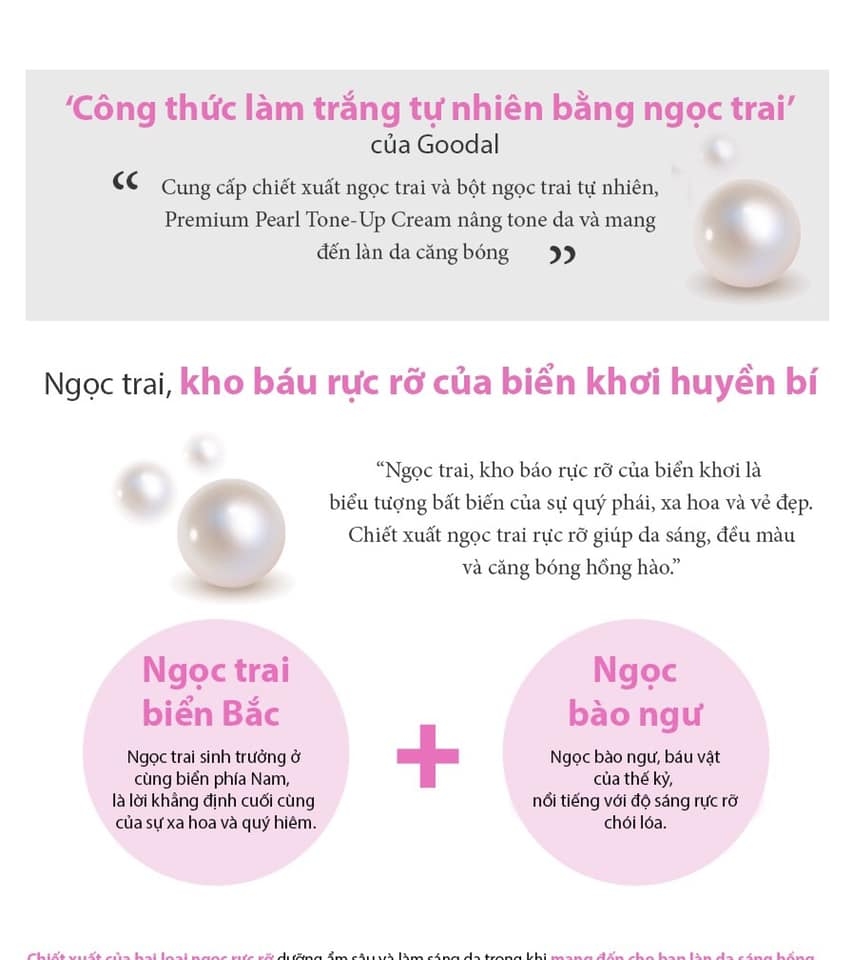 Kem dưỡng da Premium Pearl Tone - Up Cream Goodal