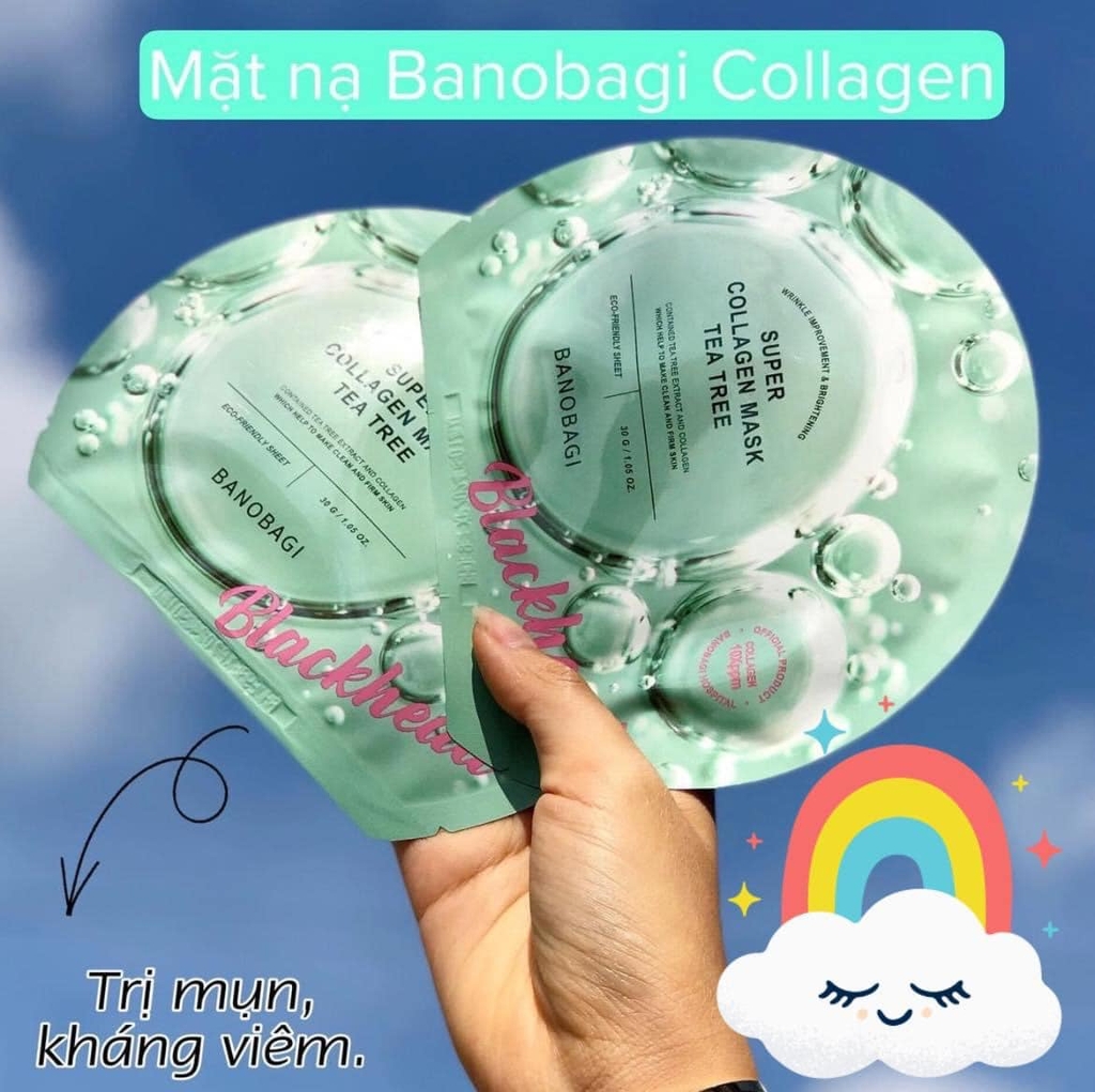 Mặt Nạ Giảm Mụn Banobagi Super Collagen Mask Tea Tree Blackhead 30ml