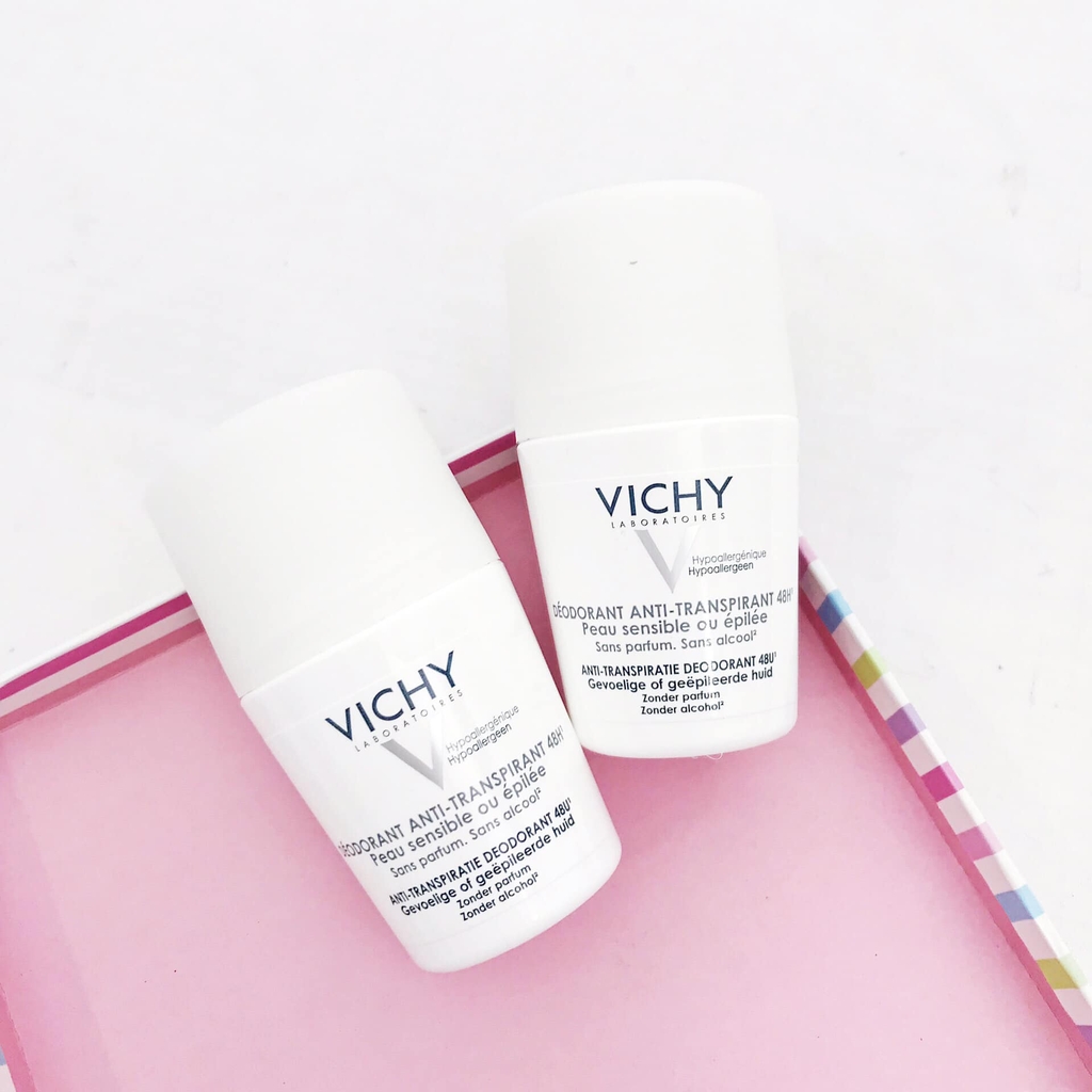 Lăn Khử Mùi Vichy Traitement Anti-Transpirant 48h (Nắp Trắng) 50ml