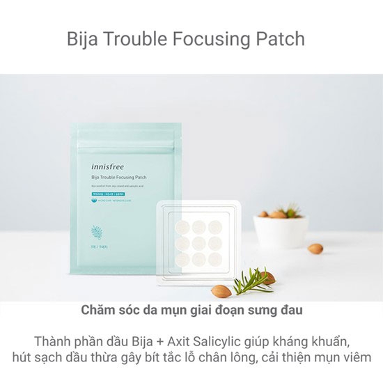 Miếng Dán Mụn Innisfree Bija Trouble Focusing Patch (9Ea)