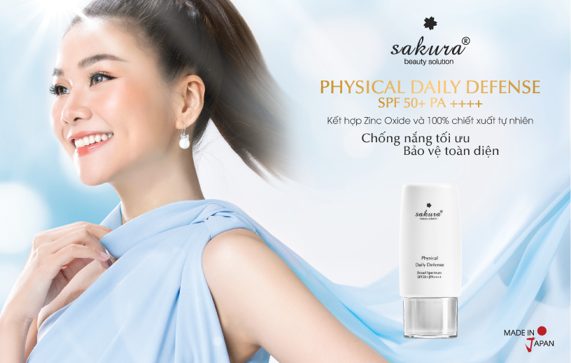 Kem Chống Nắng Sakura Physical Daily Defense Broad Spectrum SPF 50+ PA++++ 60g