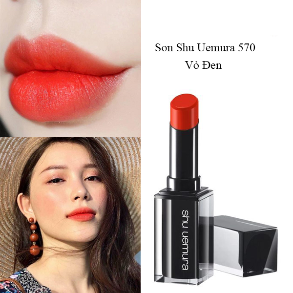 Son Shu Uemura Rouge Unlimited Matte M OR570 (Vỏ Đen)