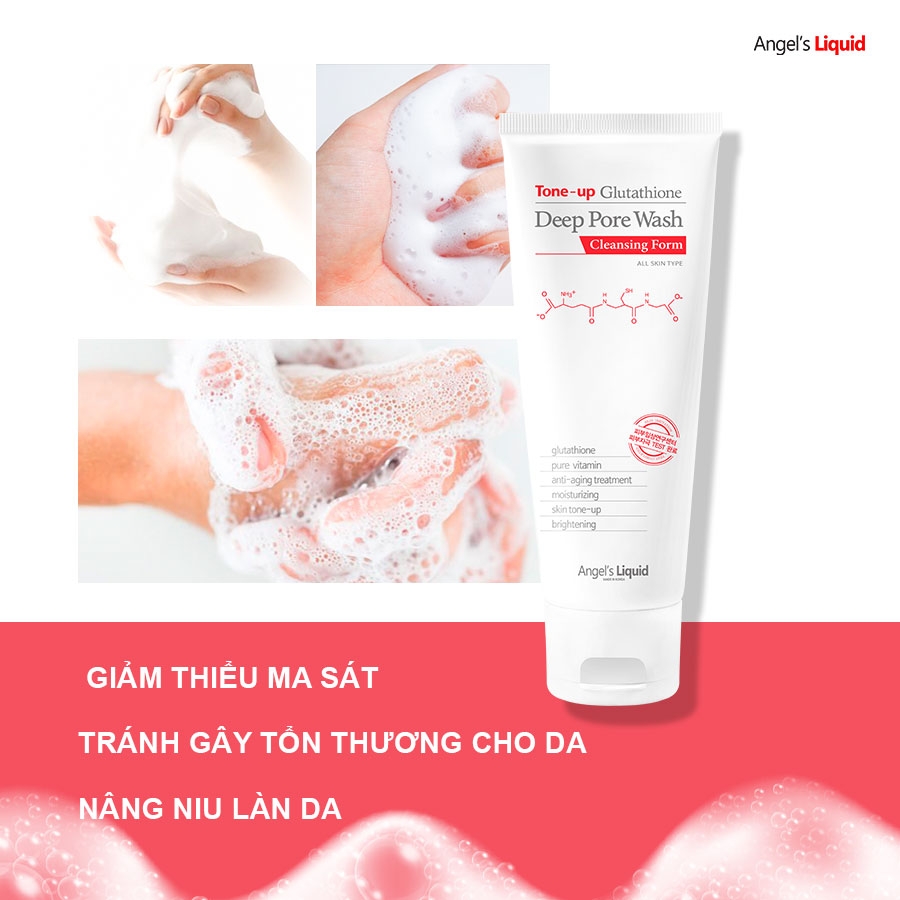 Sữa Rửa Mặt Angel's Liquid Tone Up Glutathione Deep Pore Wash 120ml
