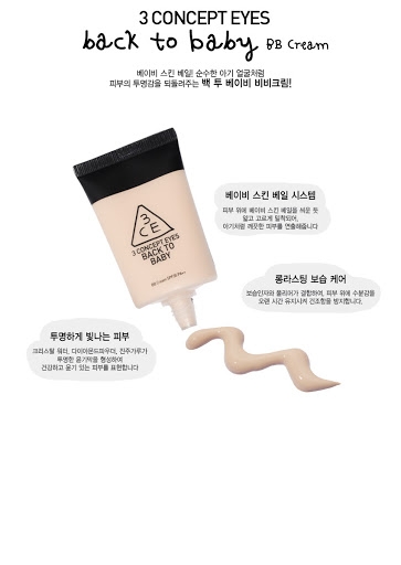Kem Nền BB Cream 3CE Back To Baby SPF35 PA++ 30ml