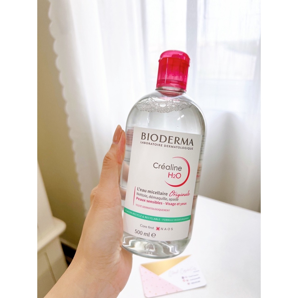 Nước Tẩy Trang Bioderma Crealine H2O Original Micellar Water 500ml HỒNG