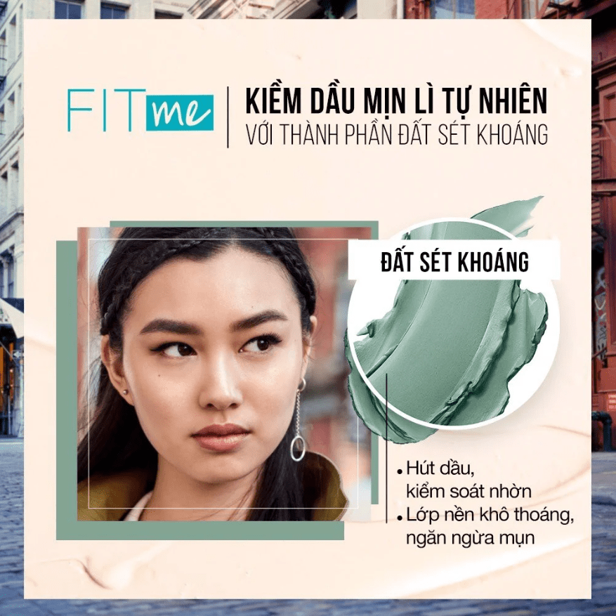 Kem Nền Mịn Nhẹ Kiềm Dầu Chống Nắng Fit Me Maybelline Matte Poreless Foundation 30ml #115