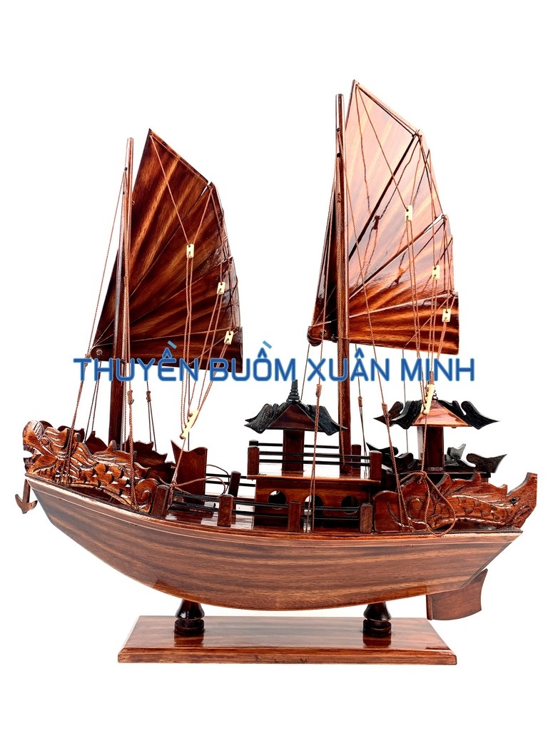 Thuyền Buồm Gỗ Mô Hình Thuyền Rồng Hạ Long | Gỗ Tràm | Thân 40cm ...