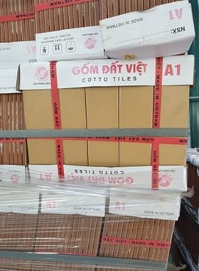 Gạch thẻ 6x24cm màu kem Gốm Đất Việt